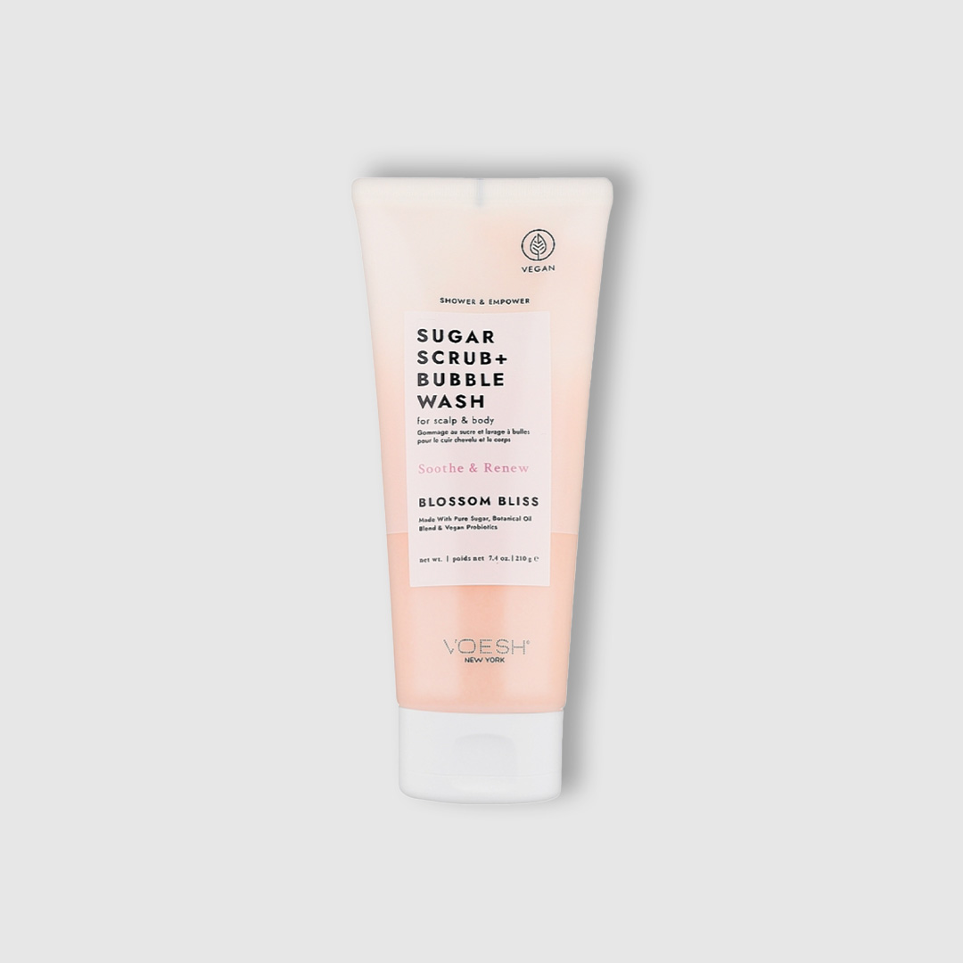 Цукровий скраб для шкіри голови та тіла Voesh SUGAR SCRUB + BUBBLE WASH Blossom Bliss0