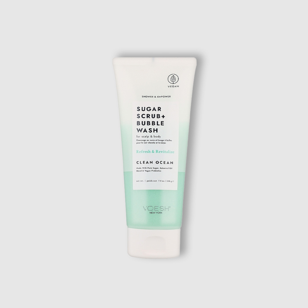 Цукровий скраб для шкіри голови та тіла Voesh SUGAR SCRUB + BUBBLE WASH CLEAN OCEAN0